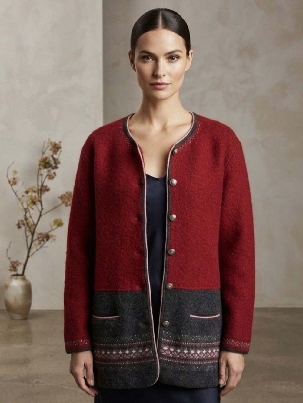 Vintage MAT 100% Boiled Wool Jacket / Cardigan